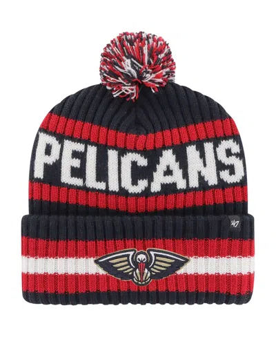 47 Brand Men's Navy New Orleans Pelicans Bering Cuffed Knit Hat With Pom