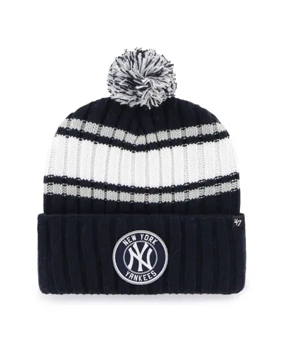 47 Brand Men's Navy New York Yankees Plateau Cuffed Knit Hat With Pom