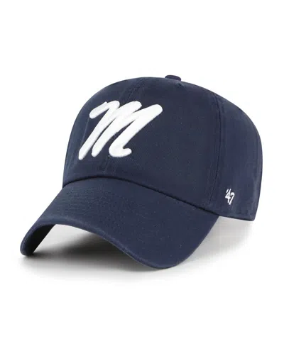 47 Brand Men's Navy Ole Miss Rebels Clean Up Adjustable Hat In Blue