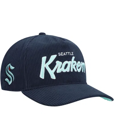 47 Brand Men's Navy Seattle Kraken Crosstown Corduroy Hitch Adjustable Hat