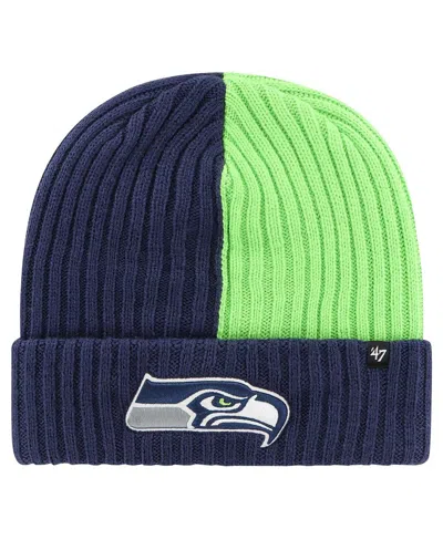 47 Brand Men's Navy Seattle Seahawks Fracture Cuffed Knit Hat In Blue