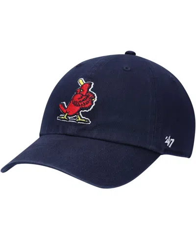 47 Brand Men's Navy St. Louis Cardinals Logo Cooperstown Collection Clean Up Adjustable Hat