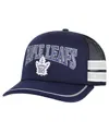 47 Brand Men's Navy Toronto Maple Leaf's Sideband Stripes Trucker Snapback Hat