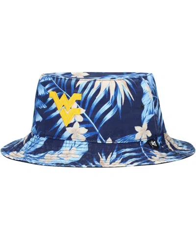 47 Brand Men's Navy West Virginia Mountaineers Tropicalia Bucket Hat