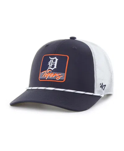 47 Brand Men's Navy/white Detroit Tigers Scratch Adjustable Trucker Hat In Navy,white