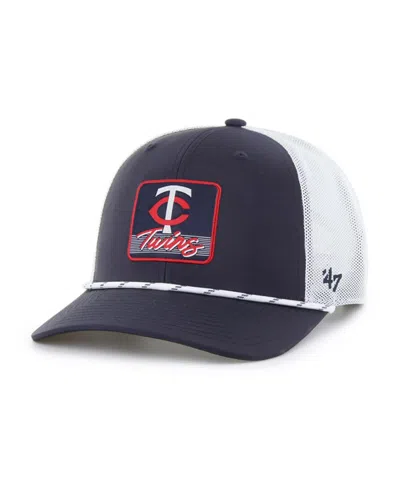 47 Brand Men's Navy/white Minnesota Twins Scratch Adjustable Trucker Hat In Blue