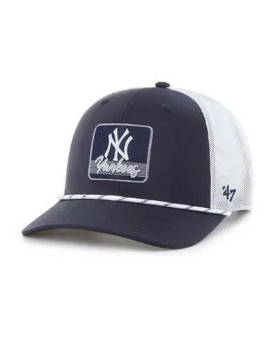 47 Brand Men's Navy/white New York Yankees Scratch Adjustable Trucker Hat