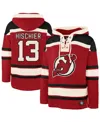 47 Brand Men's Nico Hischier Red New Jersey Devils Player Name Number Lacer Pullover Hoodie In Red