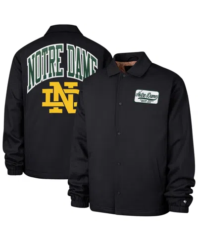 47 Brand Men's Notre Dame Fighting Irish Retread Full-snap Coaches Jacket In Black