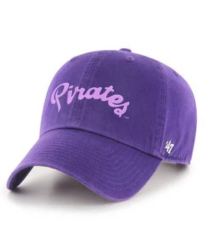 47 Brand Men's Purple Ecu Pirates Powder Purple Tonal Script Clean Up Adjustable Hat