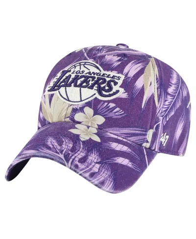 47 Brand Men's Purple Los Angeles Lakers Tropicalia Floral Clean Up Adjustable Hat