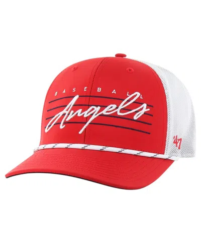 47 Brand Men's Red Los Angeles Angels Downburst Trucker Adjustable Hat