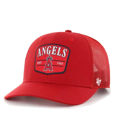47 Brand Men's Red Los Angeles Angels Squad Trucker Adjustable Hat