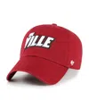 47 Brand Men's Red Louisville Cardinals Clean Up Adjustable Hat In Red