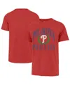 47 Brand Men's Red Philadelphia Phillies Pitchout Franklin T-shirt In Red