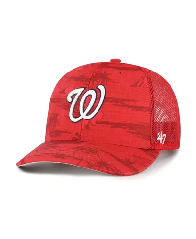 47 Brand Men's Red Washington Nationals Fiji Trucker Adjustable Hat