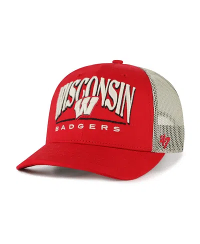 47 Brand Men's Red Wisconsin Badgers Arid Adjustable Trucker Hat