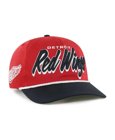 47 Brand Men's Red/black Detroit Red Wings Dropshadow Rope Hitch Adjustable Hat
