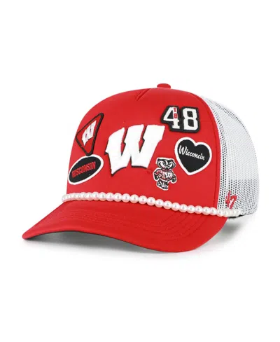 47 Brand Men's Red/white Wisconsin Badgers Rally On Hitch Adjustable Hat
