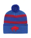 47 Brand Men's Royal Buffalo Bills Fadeout Cuffed Knit Hat With Pom In Royal