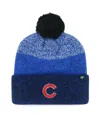 47 Brand Men's Royal Chicago Cubs Darkfreeze Cuffed Knit Hat With Pom In Royal