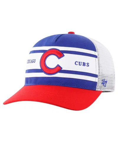 47 Brand Men's Royal Chicago Cubs Gridiron Super Stripe Relaxed Trucker Hitch Adjustable Hat