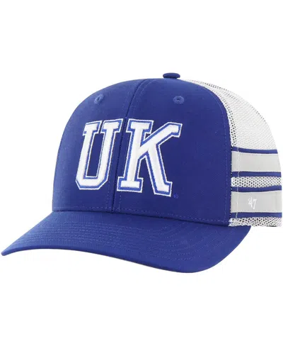 47 Brand Men's Royal Kentucky Wildcats Straight Eight Adjustable Trucker Hat In Brown