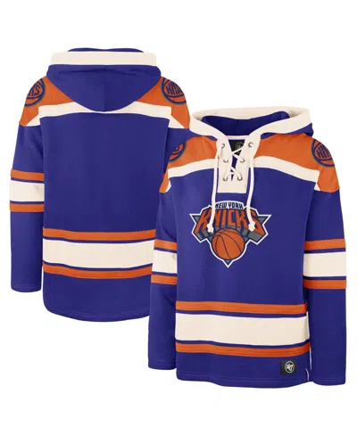 47 Brand Kids' Men's Royal New York Knicks Superior Lacer Pullover Hoodie In Blue