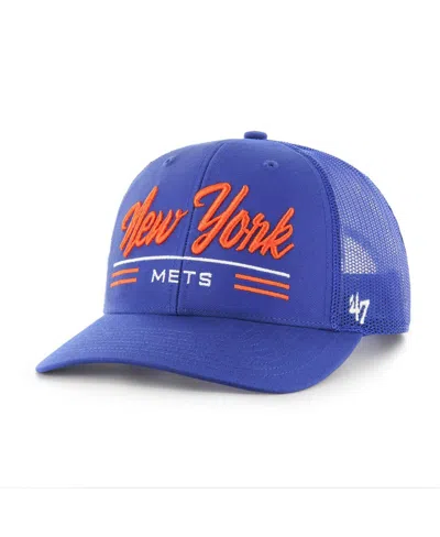 47 Brand Men's Royal New York Mets Garner Trucker Adjustable Hat In Blue