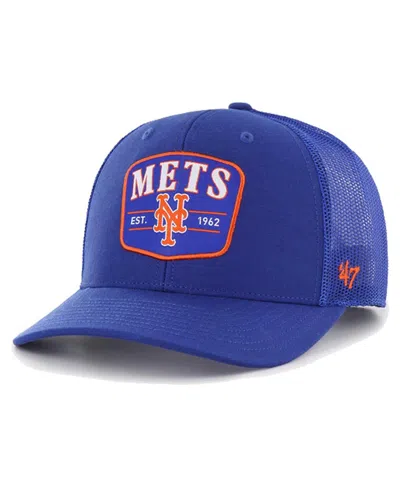 47 Brand Men's Royal New York Mets Squad Trucker Adjustable Hat In Blue