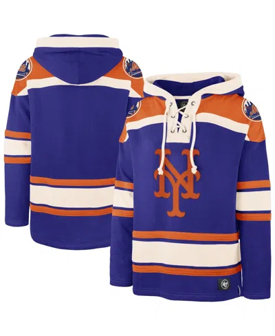 47 Brand Men's Royal New York Mets Superior Lacer Pullover Hoodie