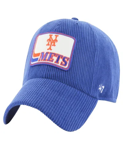 47 Brand Men's Royal New York Mets Wax Pack Collection Corduroy Clean Up Adjustable Hat In Blue
