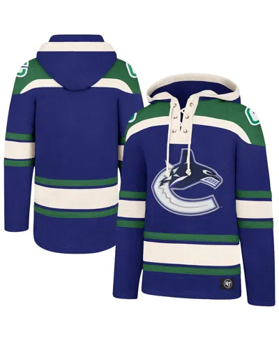 47 Brand Men's Royal Vancouver Canucks Superior Lacer Pullover Hoodie In Multi