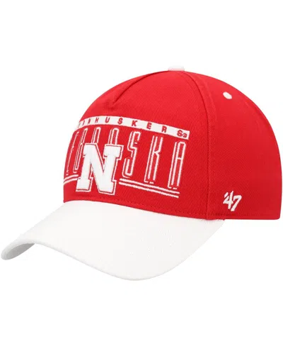 47 Brand Men's Scarlet Nebraska Huskers Double Header Hitch Adjustable Hat