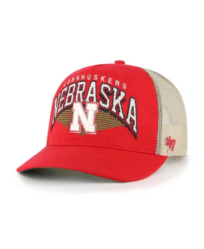 47 Brand '47  Scarlet Nebraska Huskers Pomona Mesh Hitch Adjustable Trucker Hat In Red