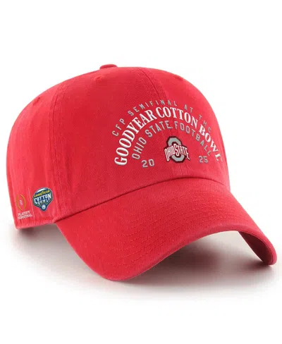 47 Brand Men's Scarlet Ohio State Buckeyes College Football Playoff 2025 Cotton Bowl Clean Up Adjustable Hat