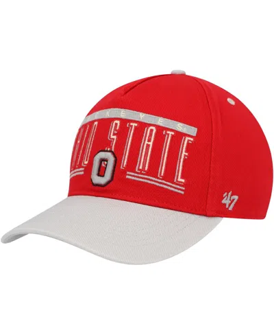 47 Brand Men's Scarlet Ohio State Buckeyes Double Header Hitch Adjustable Hat