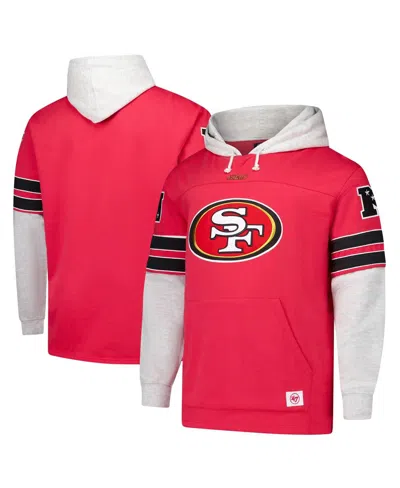 47 Brand Men's Scarlet San Francisco 49ers Big Tall Lacer Pullover Hoodie In Red