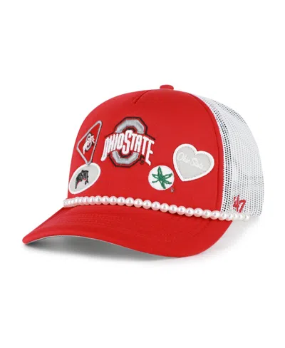 47 Brand Men's Scarlet/white Ohio State Buckeyes Rally On Hitch Adjustable Hat In Pink