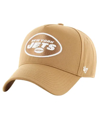 47 Brand Men's Tan New York Jets Ballpark Mvp Adjustable Hat In Neutral