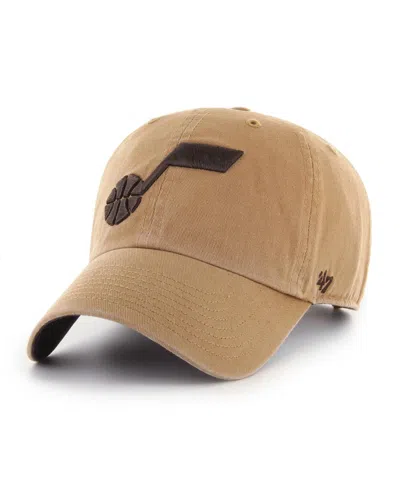 47 Brand Men's Tan Utah Jazz Ballpark Clean Up Adjustable Hat In Neutral