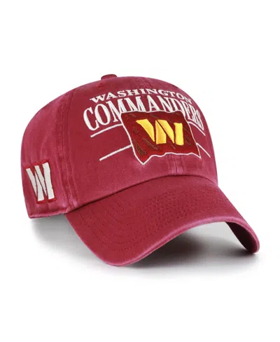 47 Brand Men's Washington Commanders Throwback Graphic Adjustable Clean Up Baseball Cap In Red