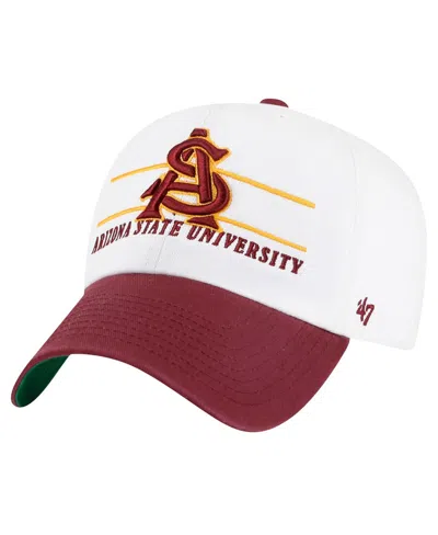 47 Brand Men's White Arizona State Sun Devils Gridiron Clean Up Adjustable Hat