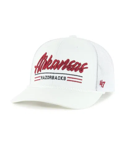 47 Brand Men's White Arkansas Razorbacks Garner Rope Trucker Adjustable Hat