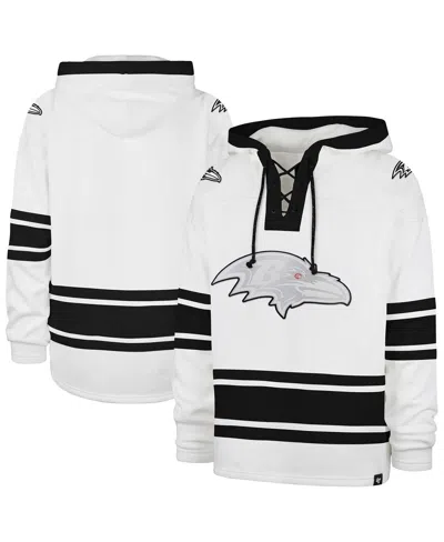 47 Brand Men's White Baltimore Ravens After Image Superior Lacer Pullover Hoodie