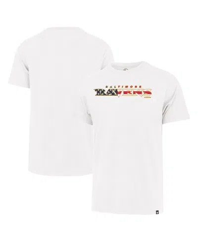 47 Brand Men's White Baltimore Ravens Flag Script Franklin T-shirt