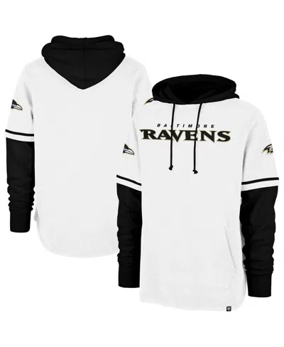 47 Brand Men's White Baltimore Ravens Trifecta Shortstop Pullover Hoodie