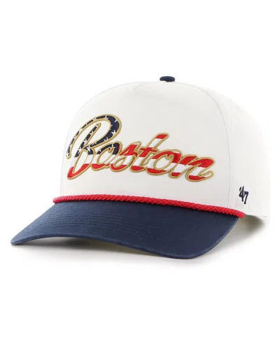 47 Brand Men's White Boston Red Sox Patriotic Overhand Hitch Adjustable Hat In Blue
