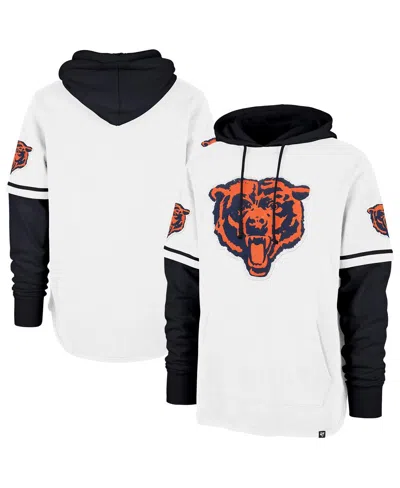 47 Brand Men's White Chicago Bears Throwback Shortstop Pullover Hoodie