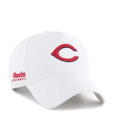 47 Brand Men's White Cincinnati Reds Foundational Pinch Offside Adjustable Hat